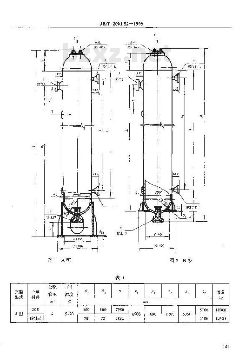 JB/T 2001.52-1999 水系统 泵站用柱形蓄势器水罐(PN=20MPa)
