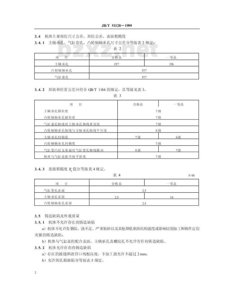 JB/T 51128-1999 单缸柴油机 机体 产品质量分等