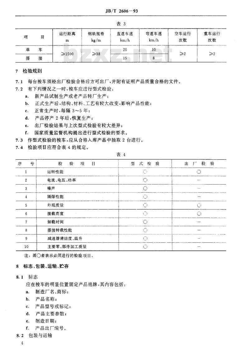 JB/T 2606-1993 轨轮式梭式矿车