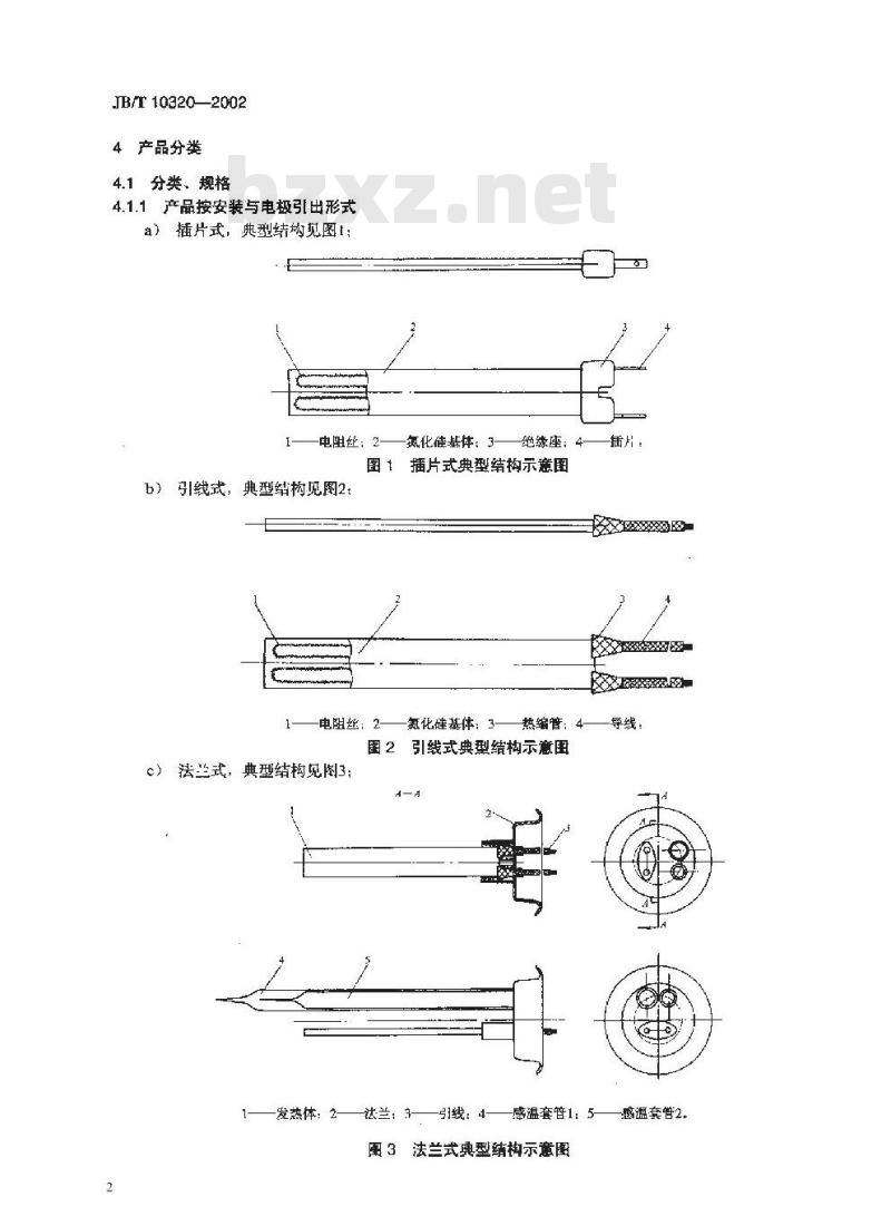 JB/T 10320-2002 家用和类似用途电热器具用氮化硅电热元件