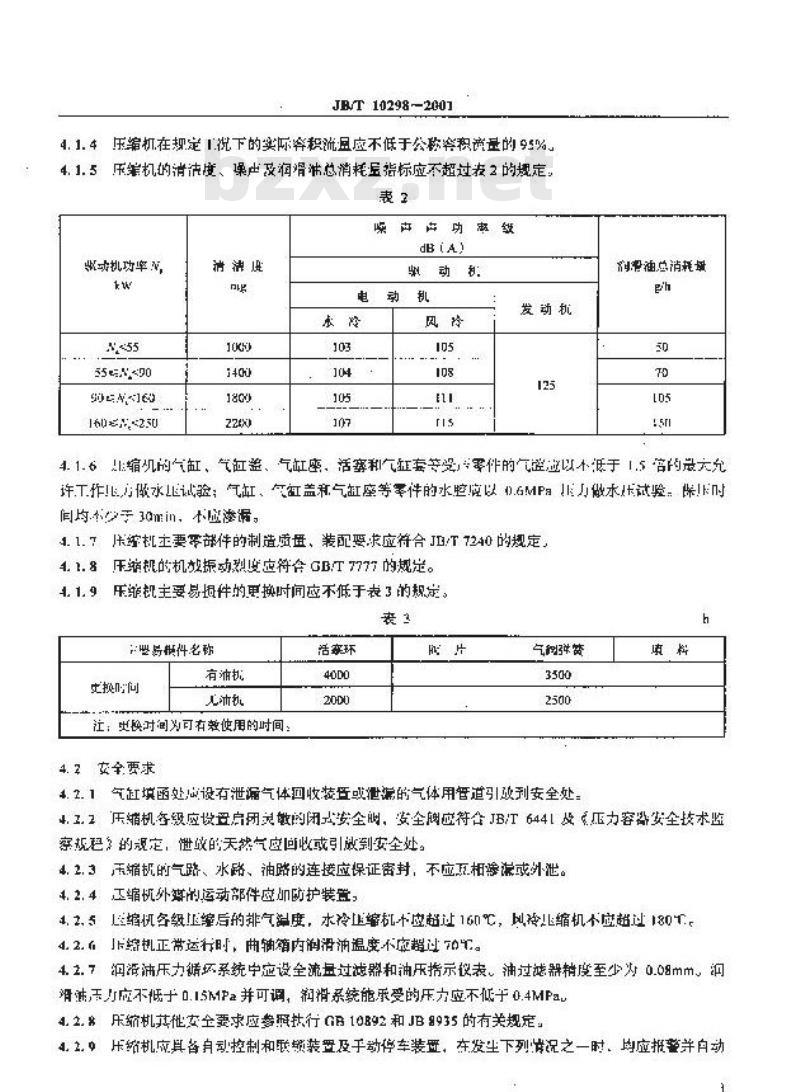 JB/T 10298-2001 汽车加气站用天然气压缩机