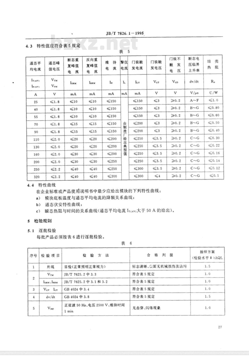 JB/T 7826.1-1995 MT、MF系列臂对晶闸管模块