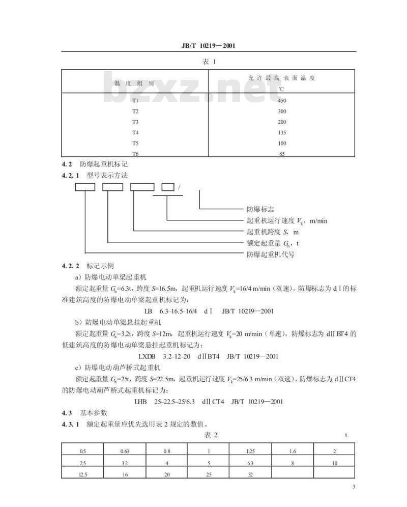 JB/T 10219-2001 防爆梁式起重机