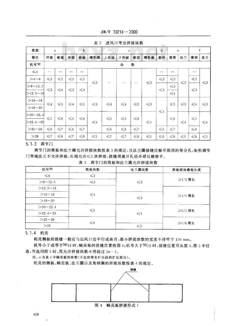 JB/T 10214-2000 通风机 铆焊件技术条件