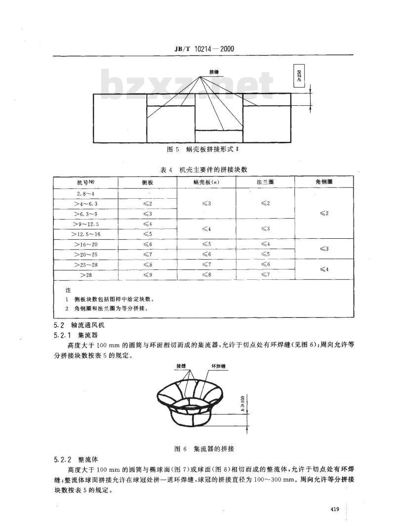 JB/T 10214-2000 通风机 铆焊件技术条件