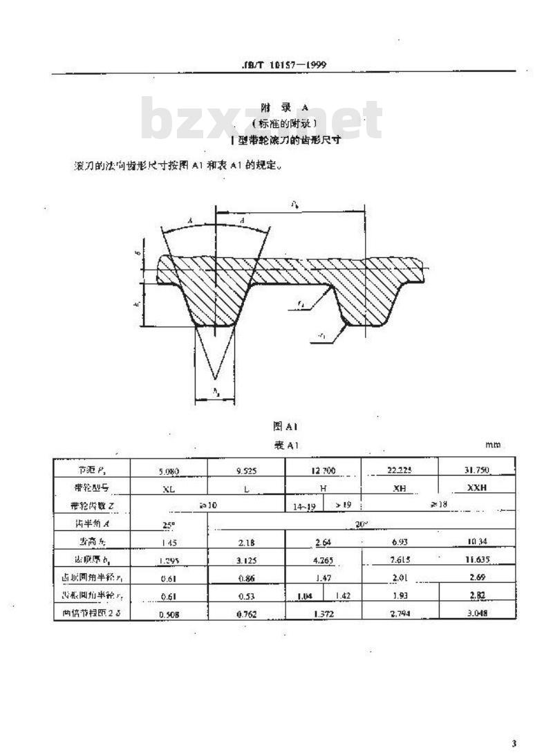 JB/T 10157-1999 带轮滚刀 型式和尺寸