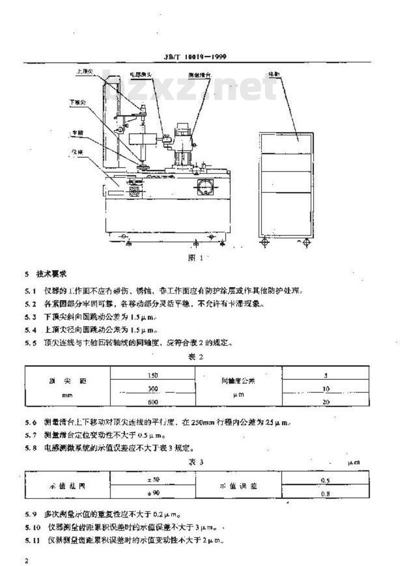 JB/T 10019-1999 齿轮齿距测量仪