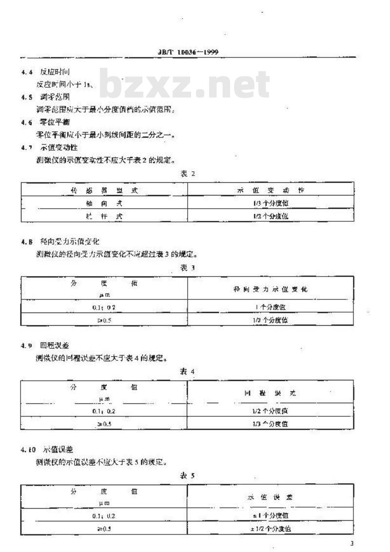 JB/T 10036-1999 电感式测微仪