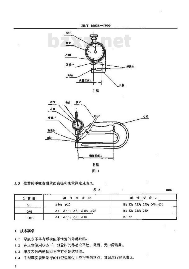 JB/T 10035-1999 厚度表