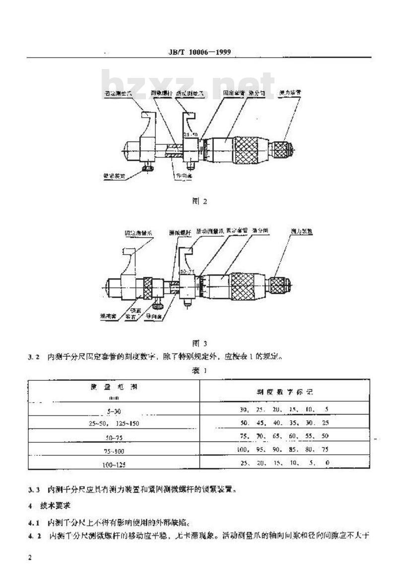 JB/T 10006-1999 内测千分尺