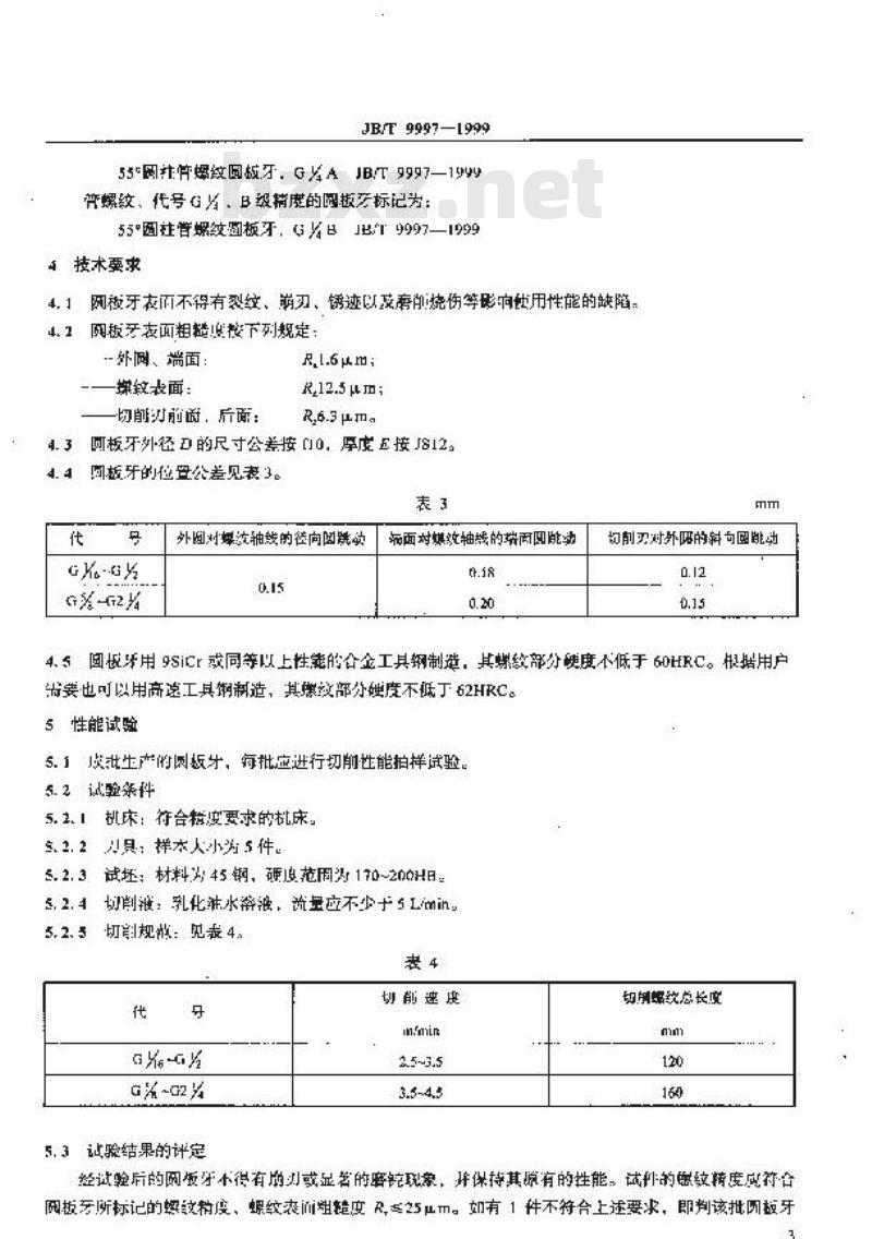 JB/T 9997-1999 55°圆柱管螺纹圆板牙