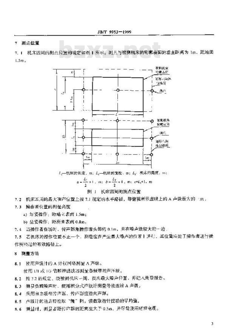 JB/T 9953-1999 木工机床 噪声声(压)级测量方法