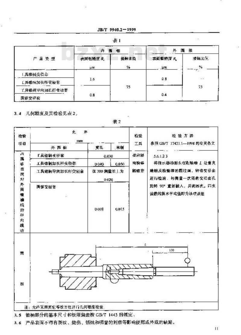 JB/T 9940.2-1999 工具柄自锁圆锥变径套 技术条件