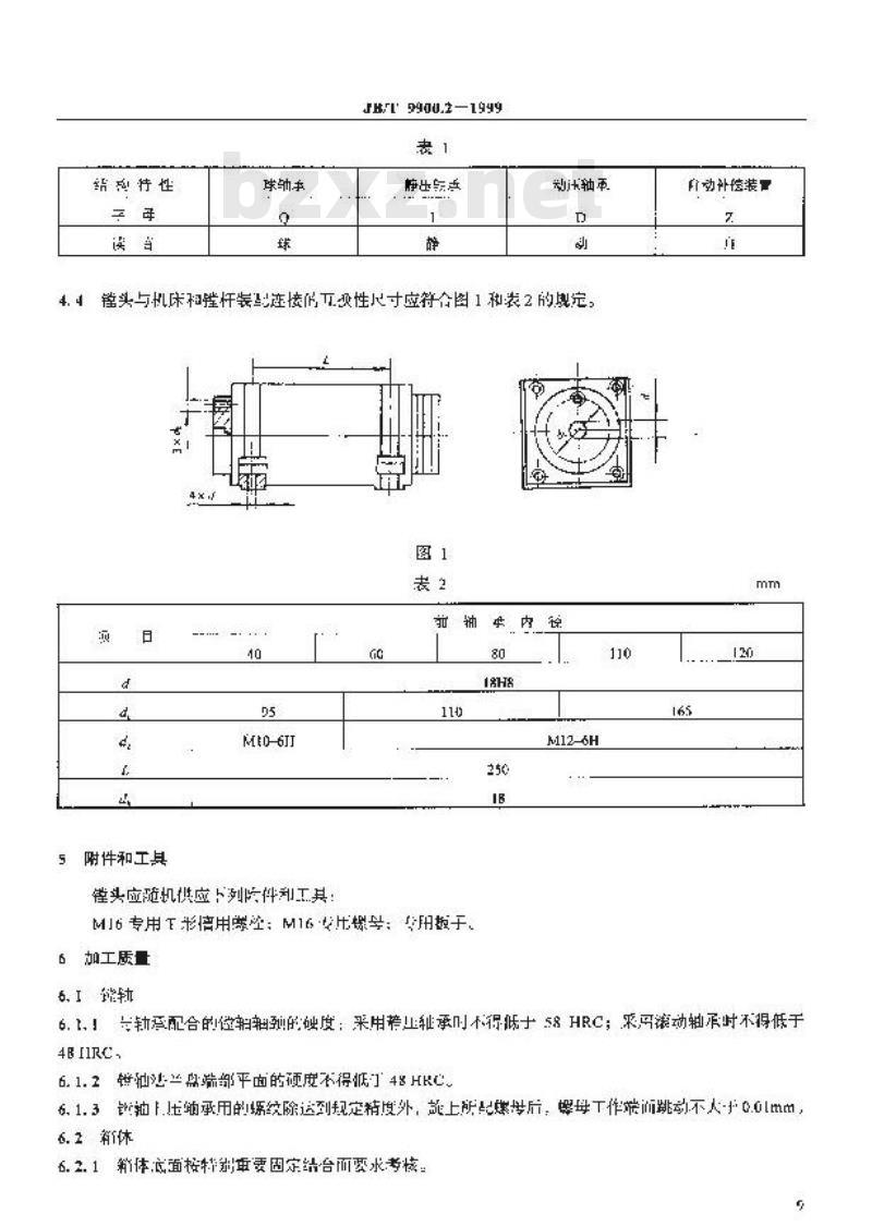 JB/T 9900.2-1999 卧式精镗床 镗头 技术条件
