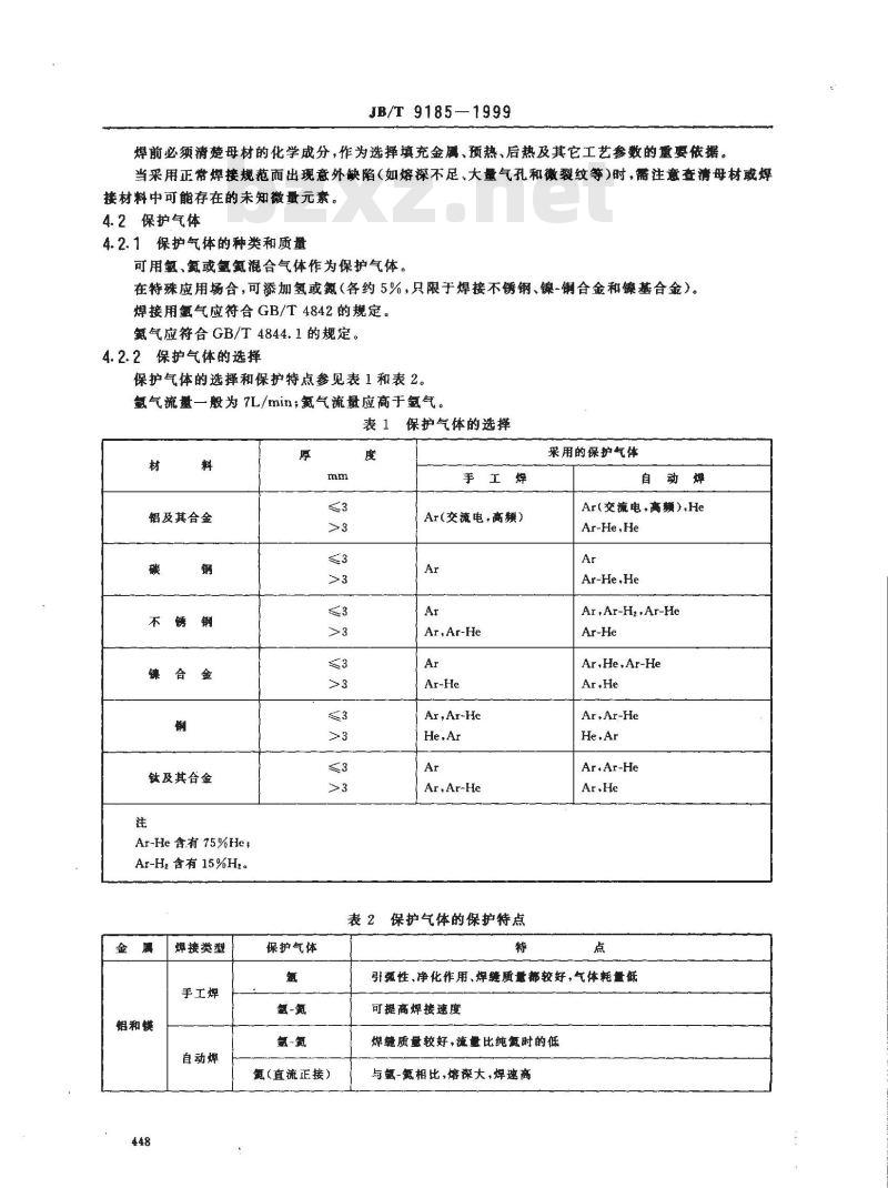 JB/T 9185-1999 钨极惰性气体保护焊工艺方法