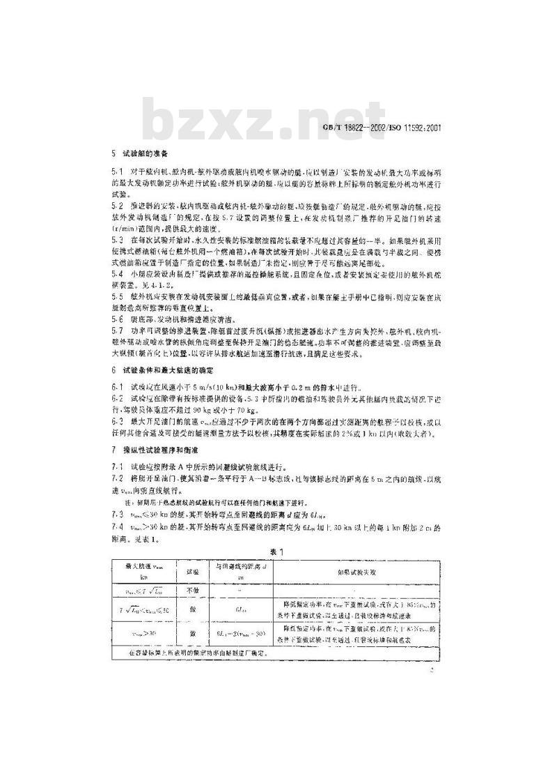 GB/T 18822-2002 艇体长度小于8m的小艇最大推进额定功率的确定