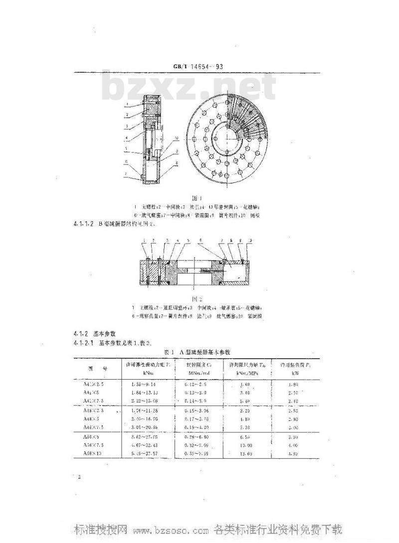 GB/T 14654-1993 弹性簧片阻尼减振器