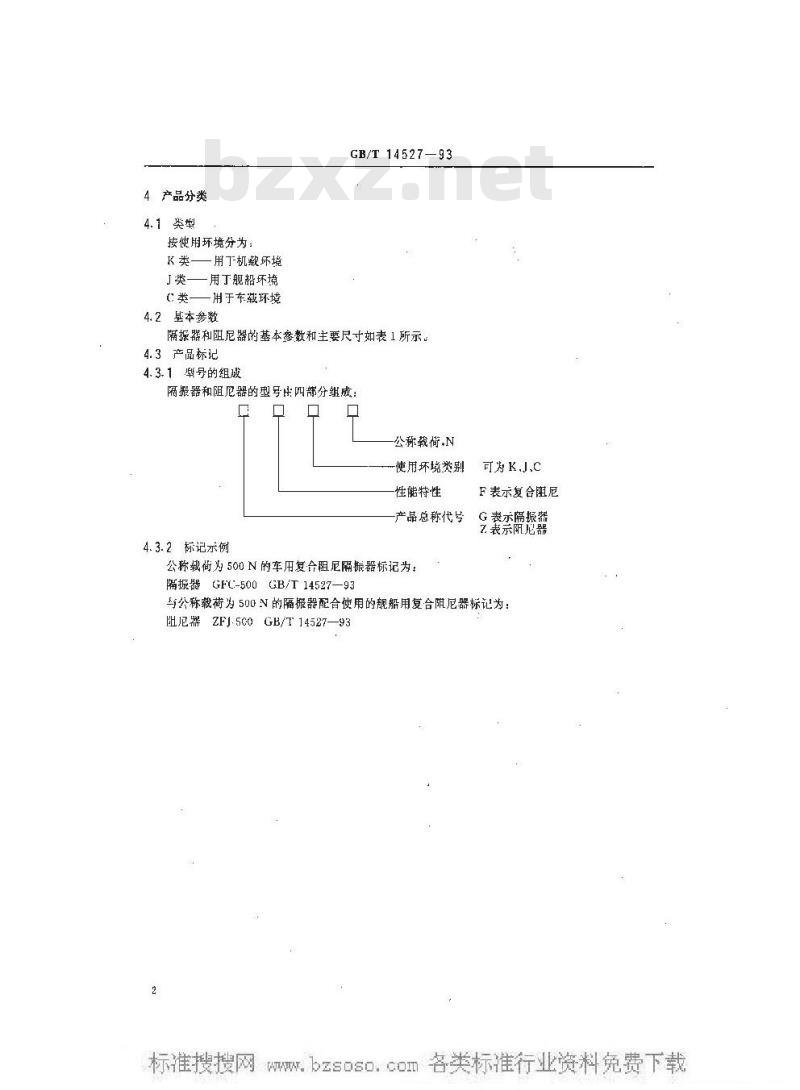 GB/T 14527-1993 复合阻尼隔振器和复合阻尼器