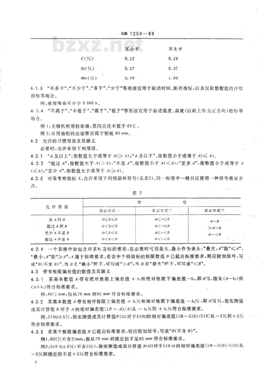 GB/T 1250-1989极限数值的表示方法和判定方法