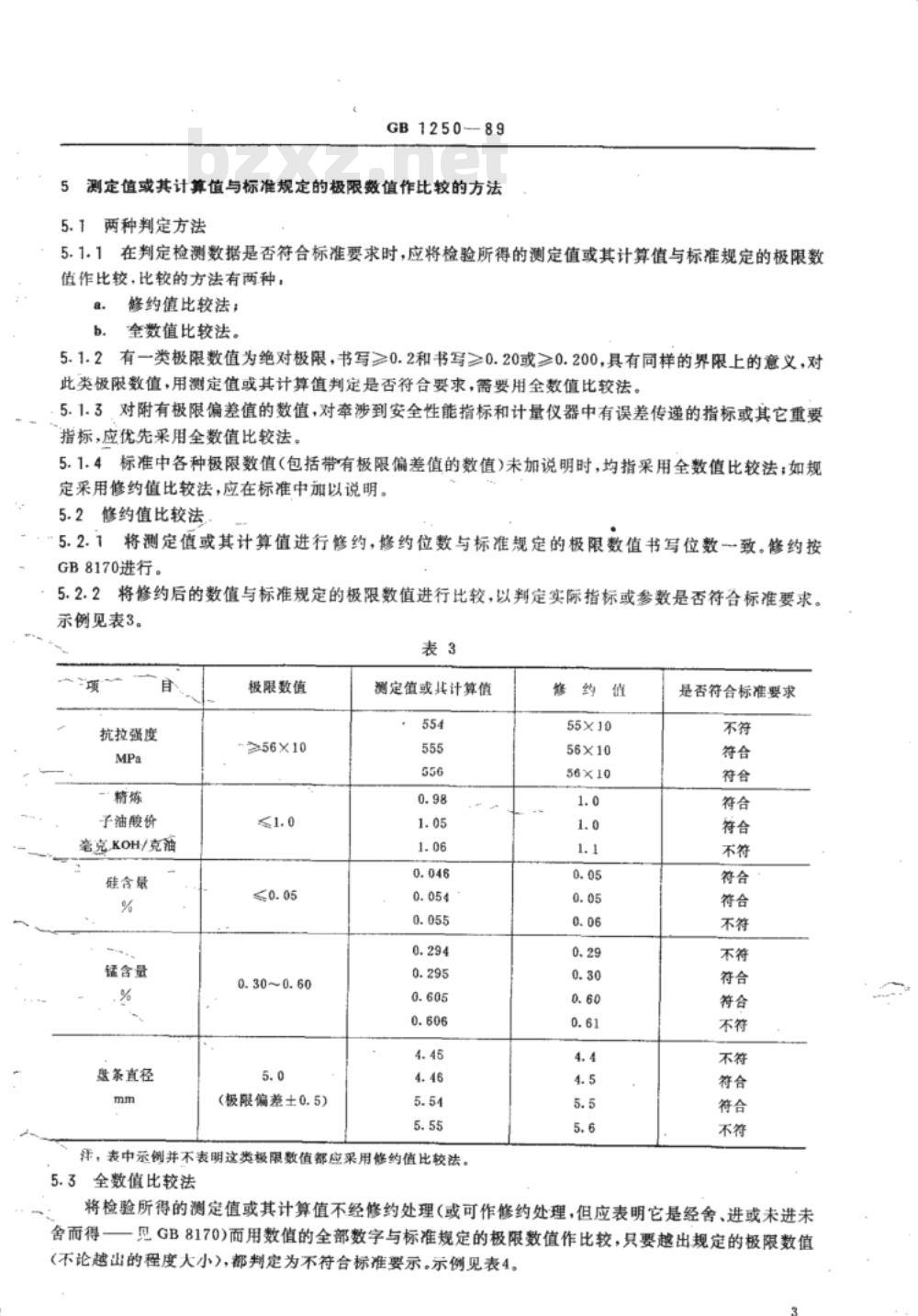 GB/T 1250-1989极限数值的表示方法和判定方法
