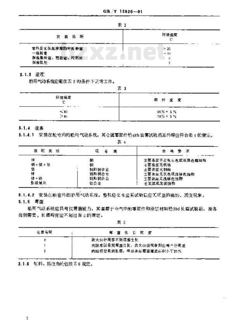 GB/T 12920-1991 船用气动系统通用技术条件
