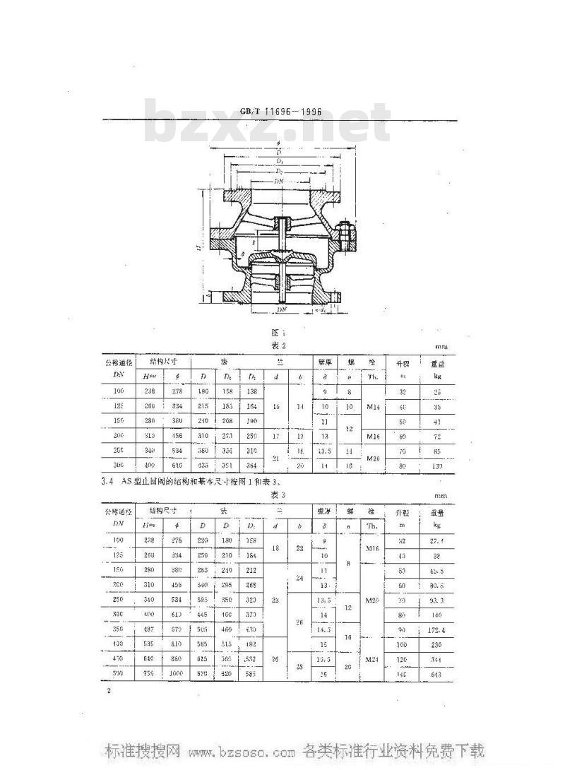 GB/T 11696-1996 船用铸钢竖形止回阀(四进位)