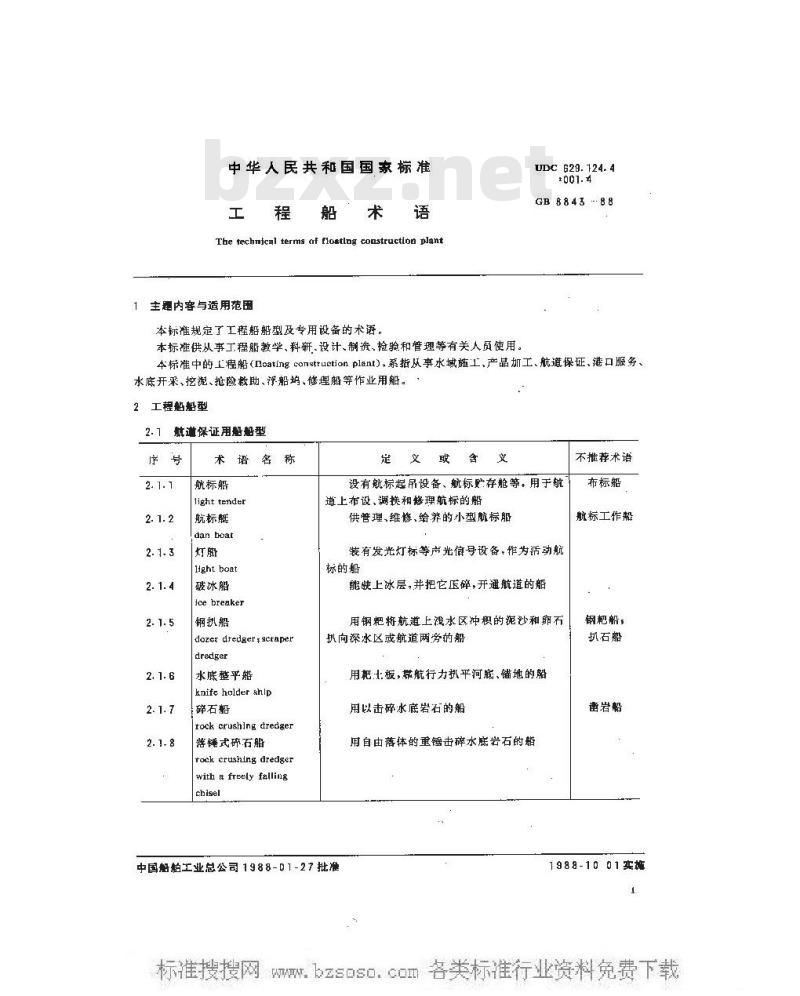 GB/T 8843-2002 工程船术语