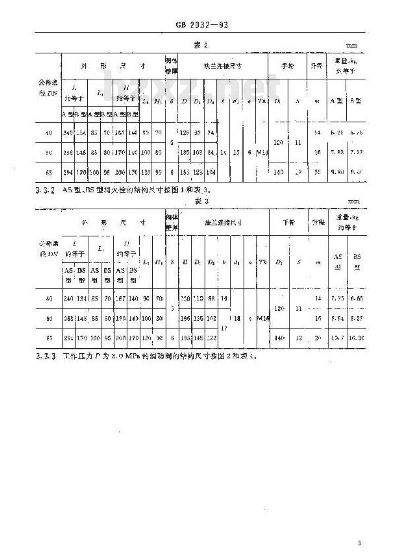 GB/T 2032-1993 船用法兰消防栓