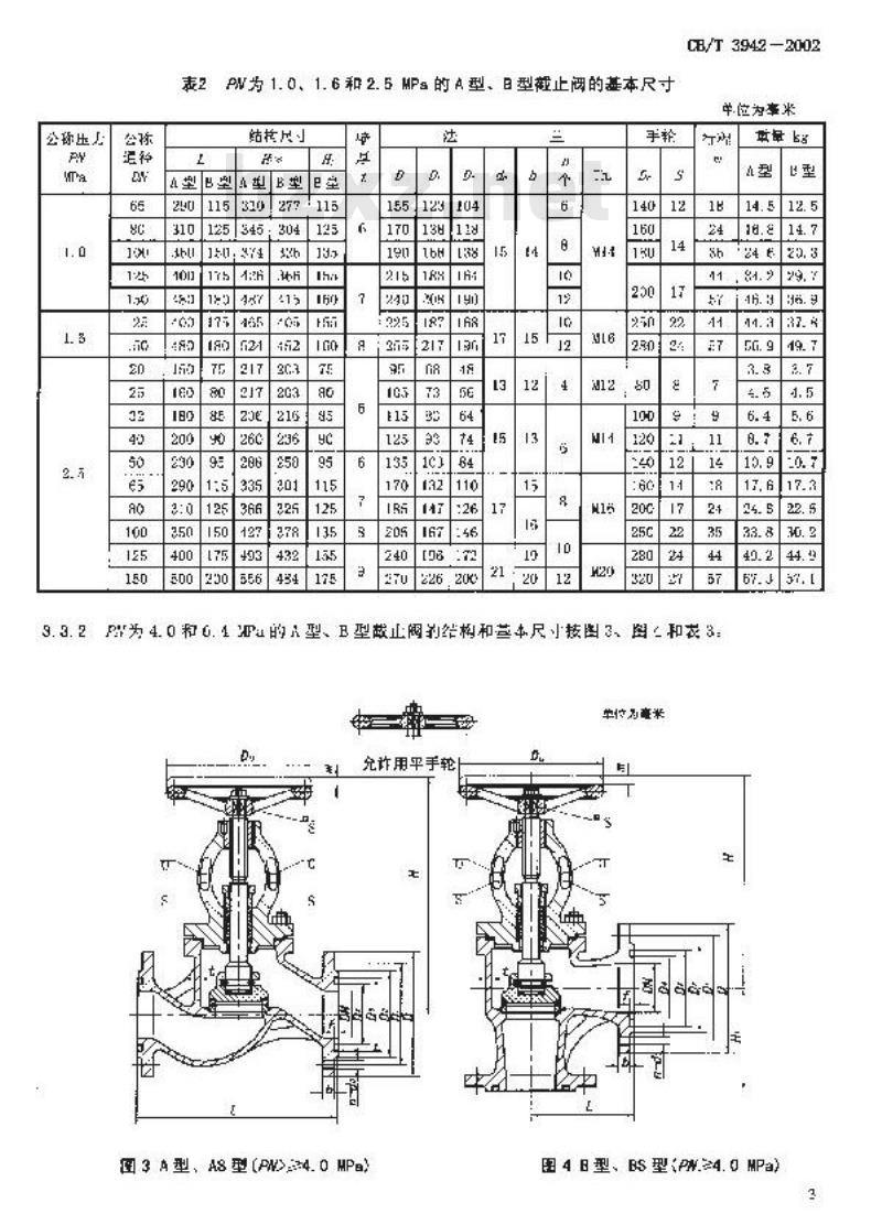 CB/T 3942-2002 法兰不锈钢截止阀