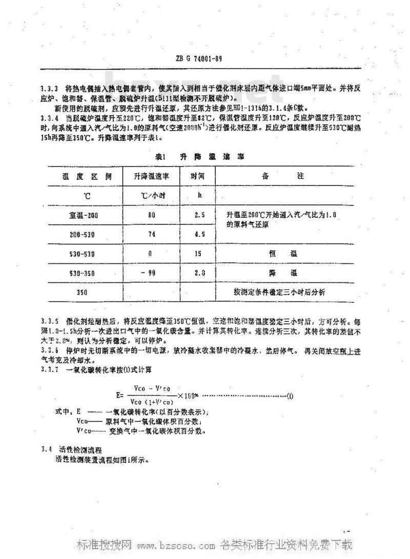 HG/T 3544-1989 一氧化碳中温变换催化剂试验方法