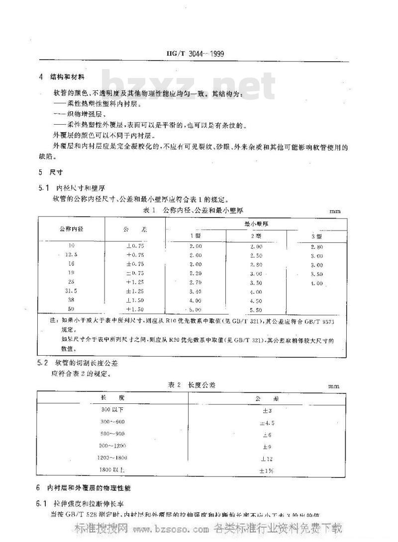 HG/T 3044-1999 普通输水用织物增强塑料软管