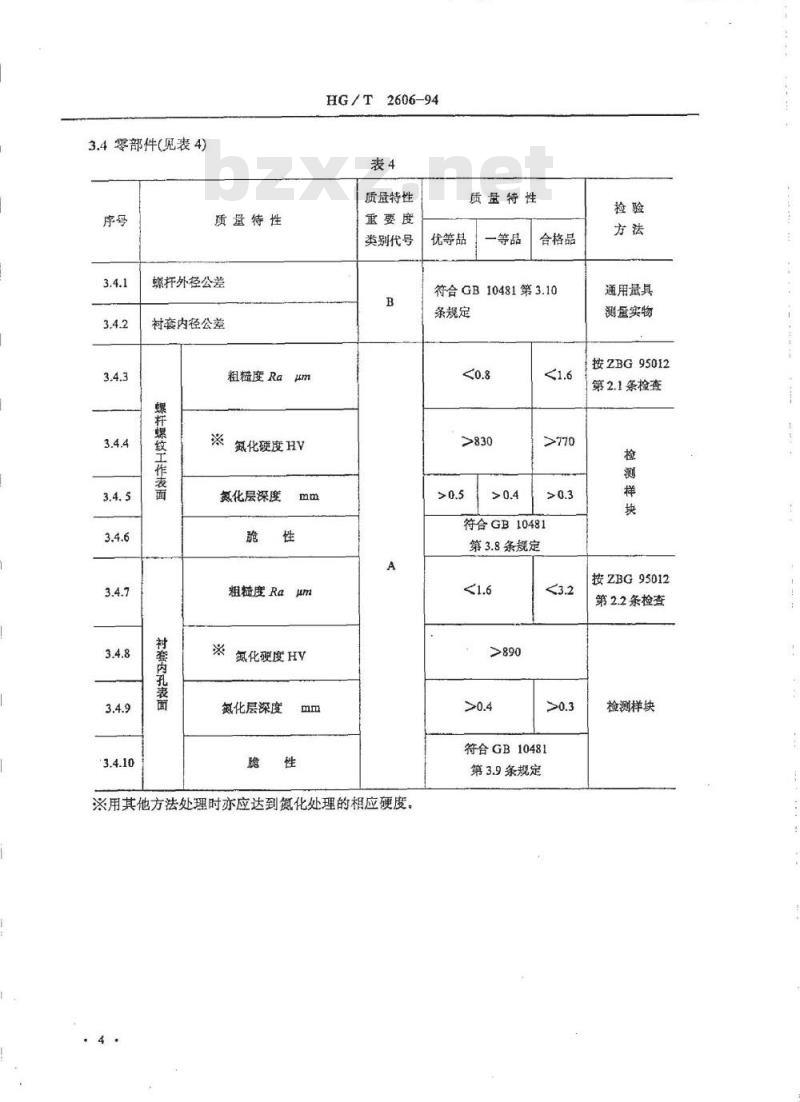HG/T 2606-1994 橡胶单螺杆挤出机产品质量分等及检查细则