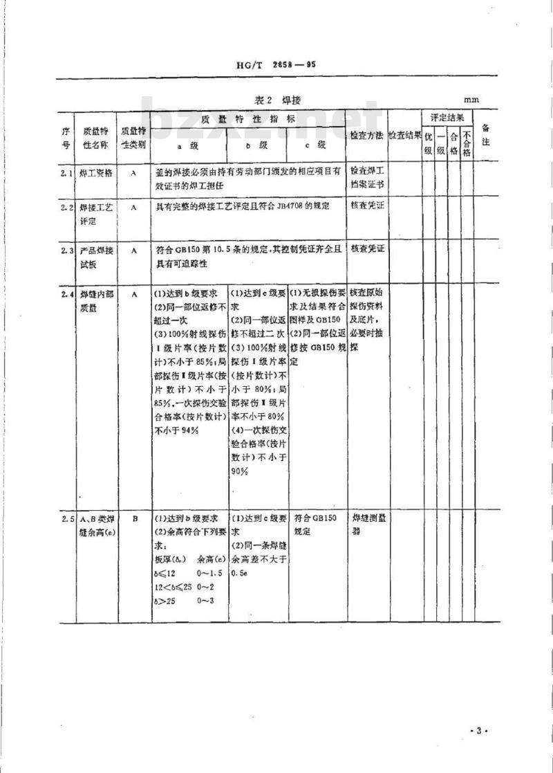 HG/T 2658-1995 聚氯乙烯聚合釜质量分等细则
