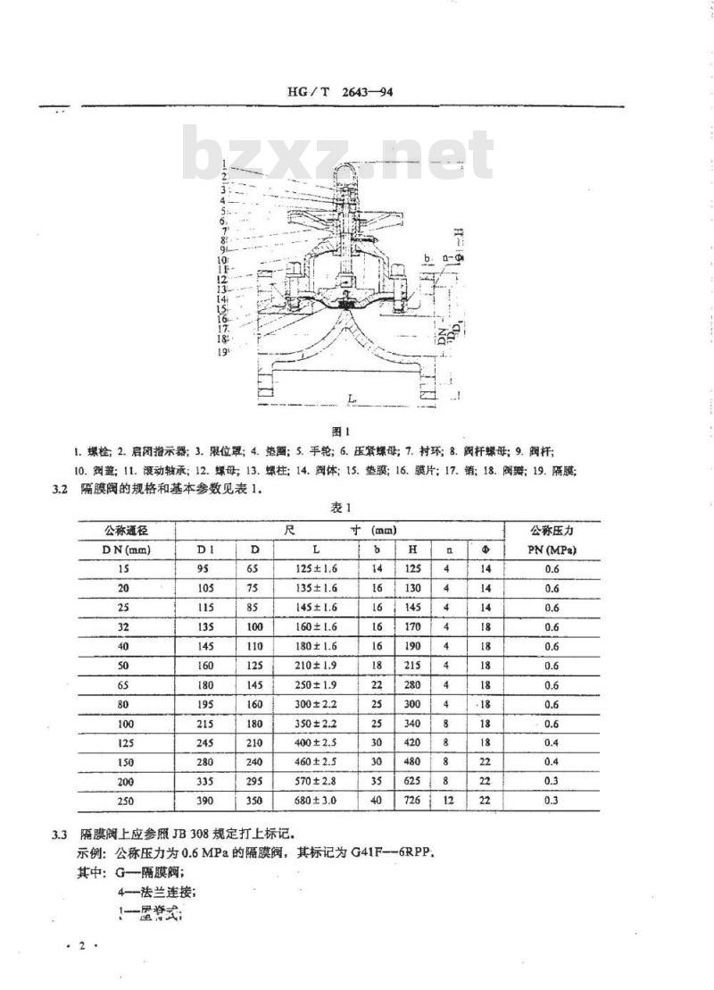 HG/T 2643-1994 玻璃纤维增强聚丙烯隔膜阀