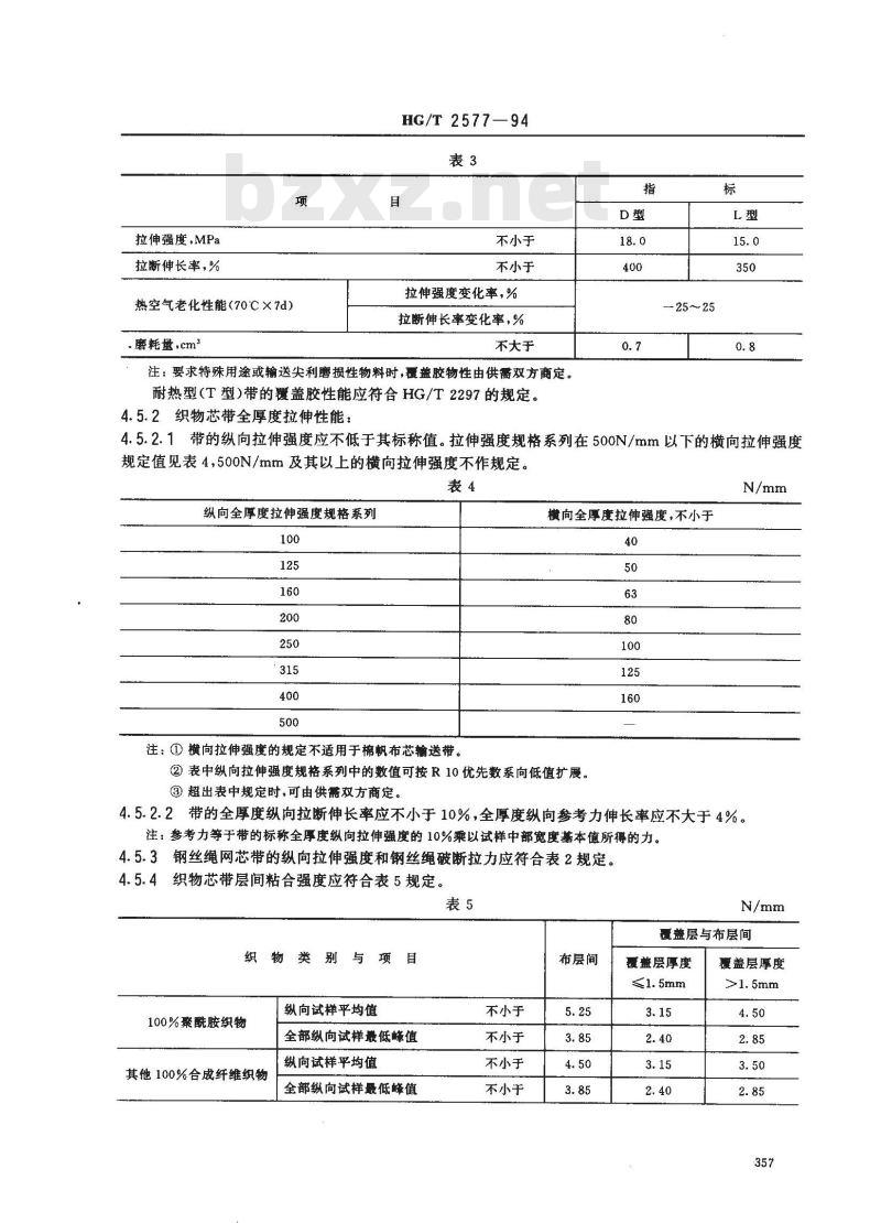 HG/T 2577-1994 橡胶提升带