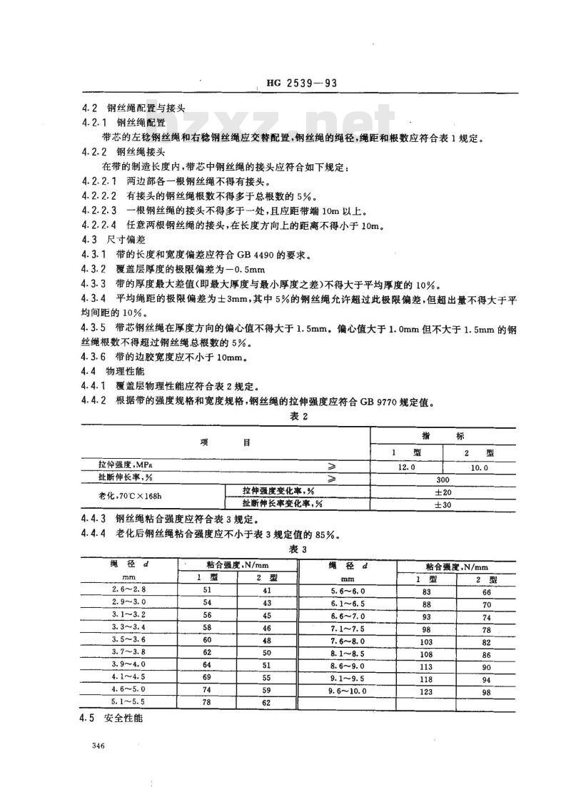 HG 2539-1993 钢丝绳芯难燃输送带