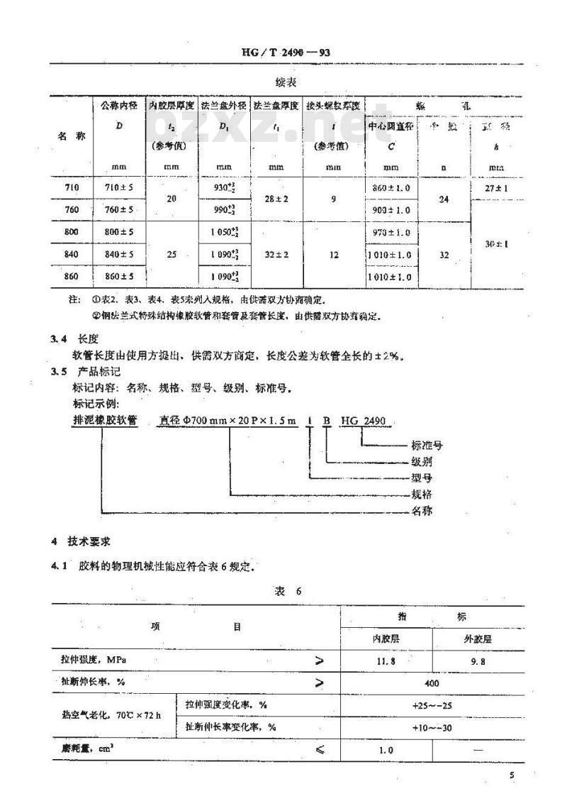 HG/T 2490-1993 排、吸泥橡胶软管