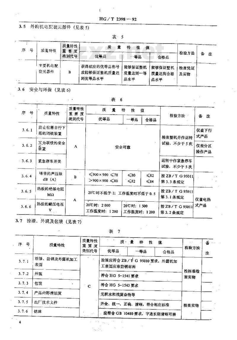 HG/T 2398-1992 平板硫化机产品质量分等及检查细则