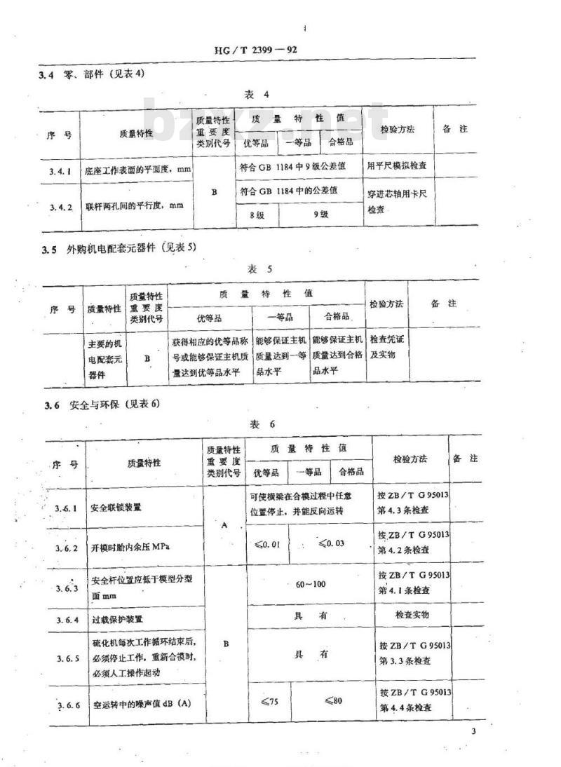 HG/T 2399-1992 内胎硫化机产品质量分等及检查细则