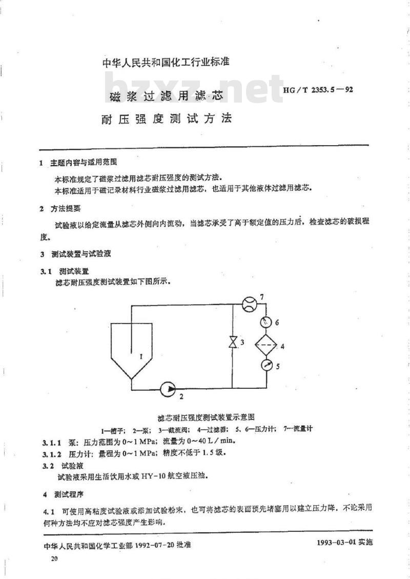 HG/T 2353.5-1992 磁浆过滤用滤芯