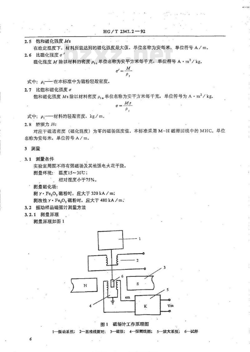 HG/T 2347.2-1992 γFe2O3磁粉磁性能测量方法