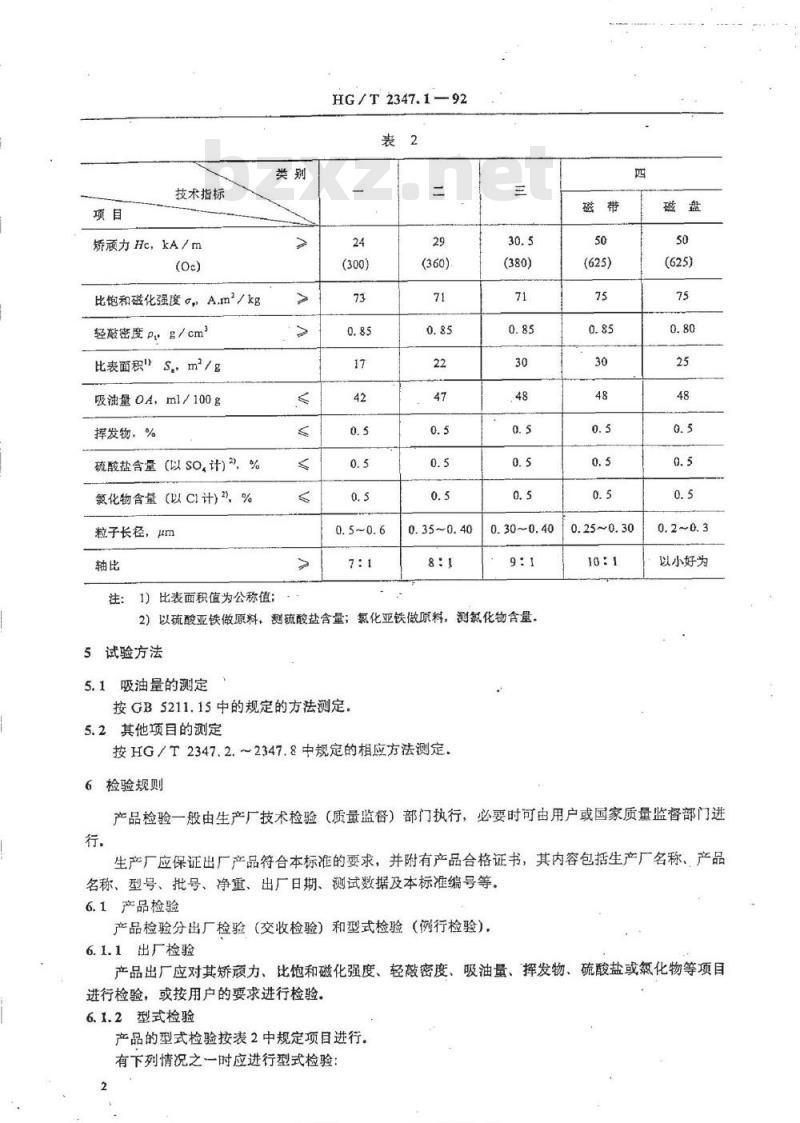 HG/T 2347.1-1992 γ.Fe2O3磁粉