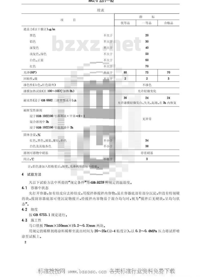 HG/T 2277-1992 各色硝基外用磁漆