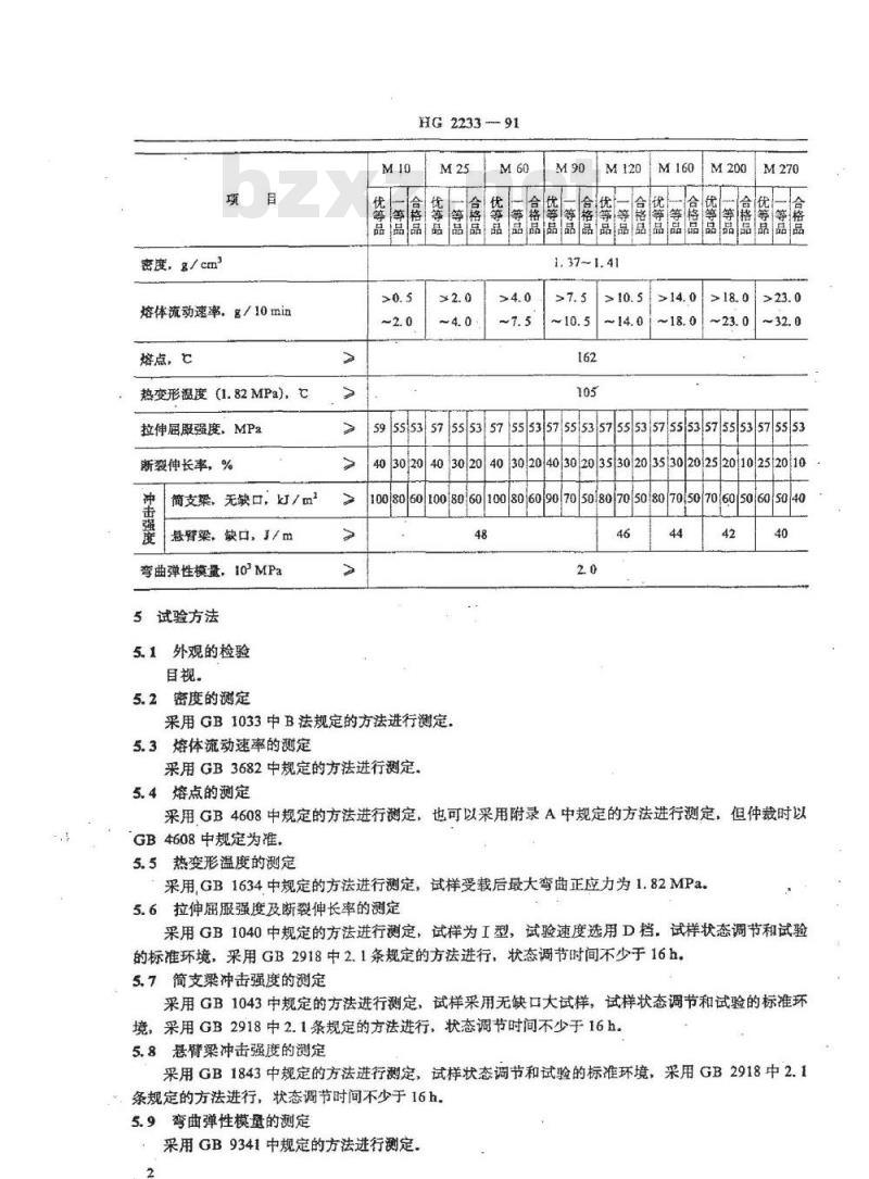 HG/T 2233-1991 共聚甲醛树脂