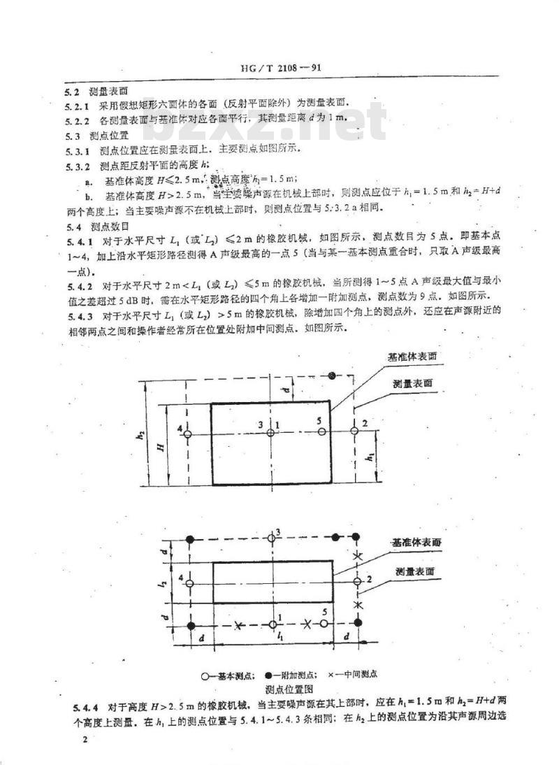 HG/T 2108-1991 橡胶机械噪声声压级的测定