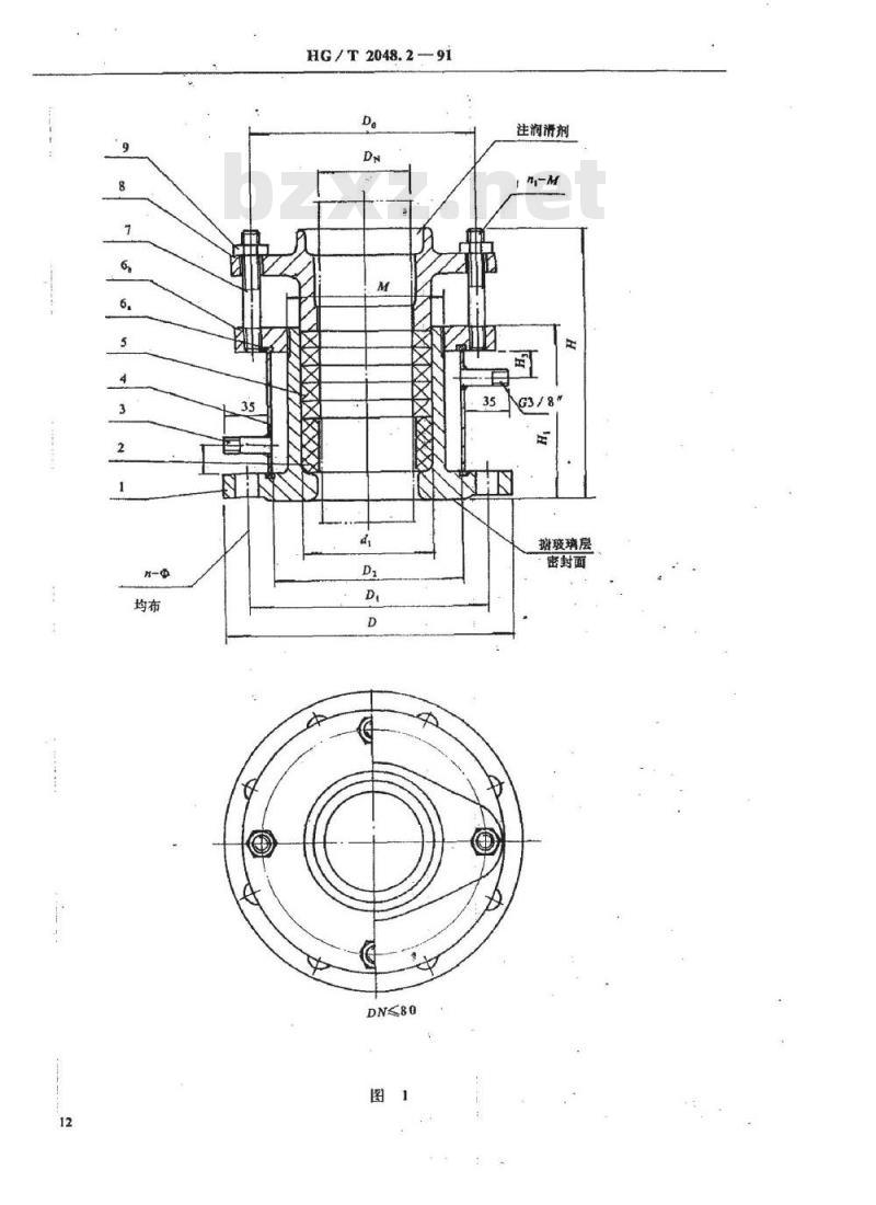 HG/T 2048.2-1991 带冷却水夹套 填料箱
