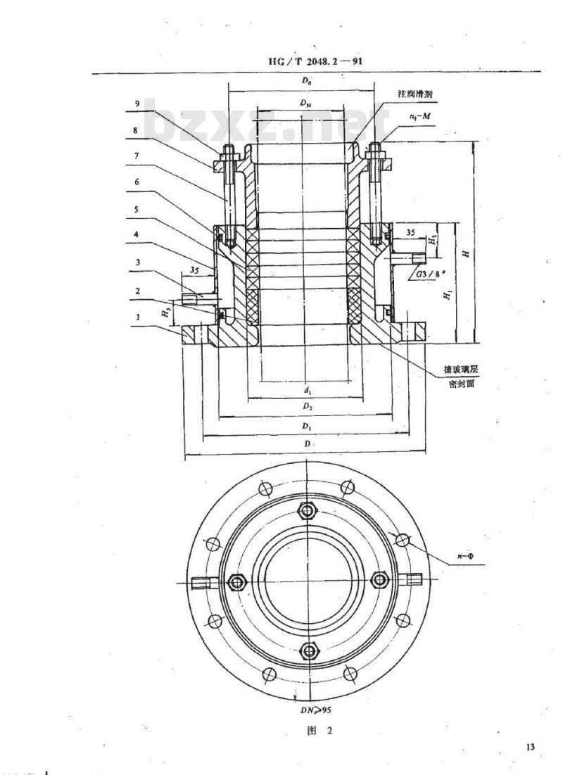 HG/T 2048.2-1991 带冷却水夹套 填料箱