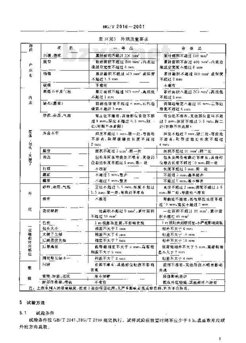 HG/T 2016-2001 篮排球运动鞋