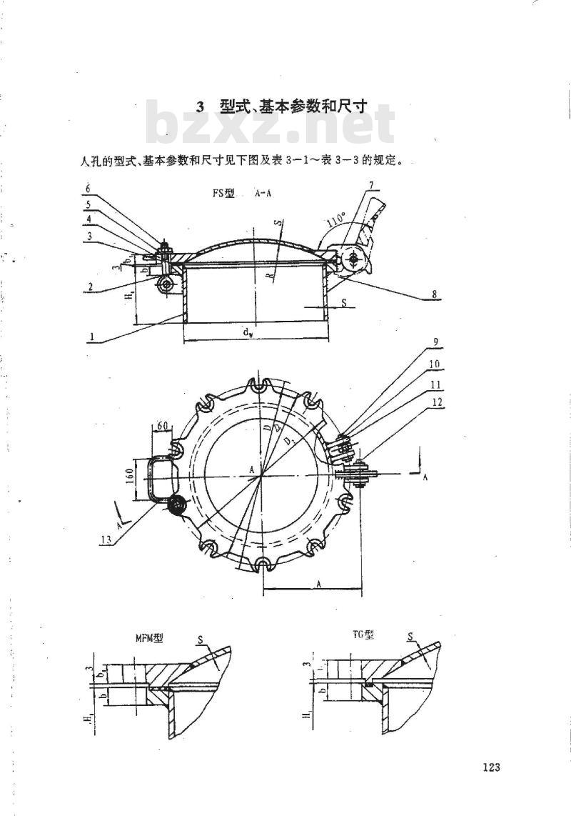HG 21527-1995 回转拱盖快开人孔.附图