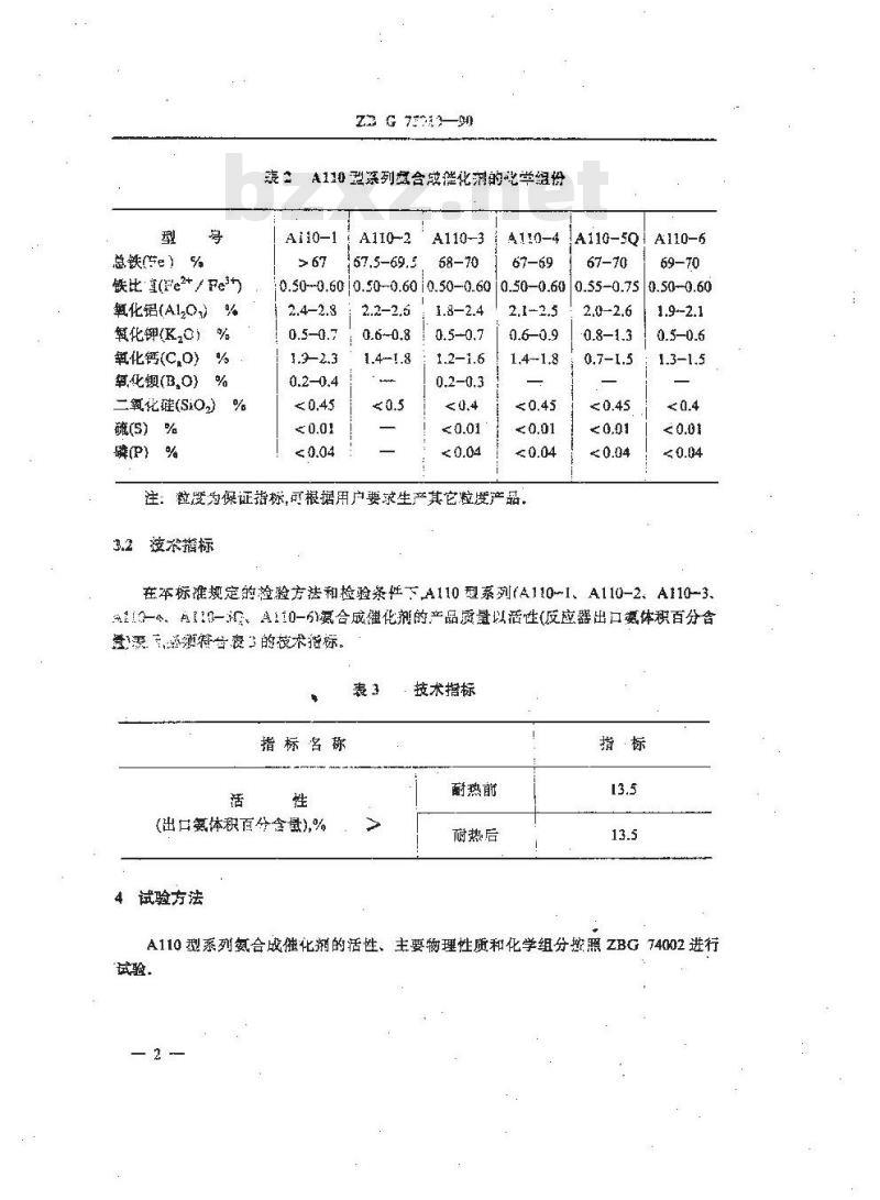 HG 3550-1990 A110系列氨合成催化剂